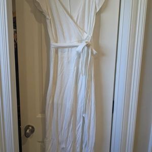 Express white faux wrap maxi dress. Size s